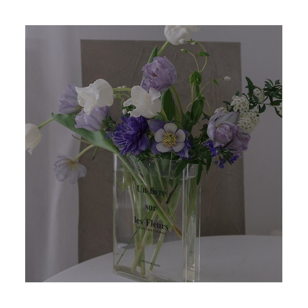 Bokvas Akrylvas Ins Blomma Heminredning Europa Modern Hydroponisk Skrivbordsdekoration Present, Transparent Svart