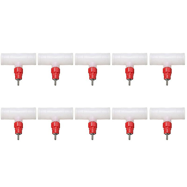 Kycklingnippel T-kopplingar - Helt automatiskt fjäderfävattensystem Kycklingvattendrickare 10-pack