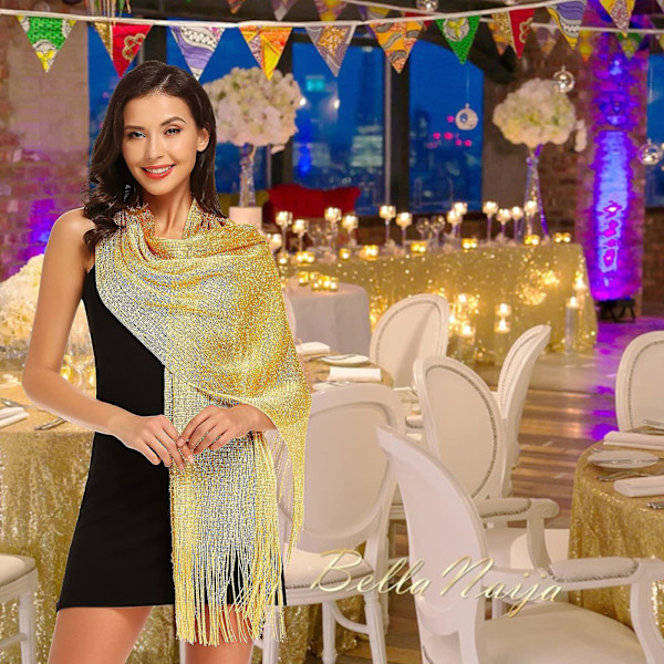Kvindernes Sjal Wrap Tørklæde, Kvinders Foulard Sjal Glitrende Tørklæder Stjålet Til Ceremonier Aften Fest Bryllup