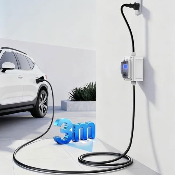 Bærbar digital energimåler 60A 230V IP67, CEE Schuko-stik, hukommelsesfunktion for strømtab til apparater