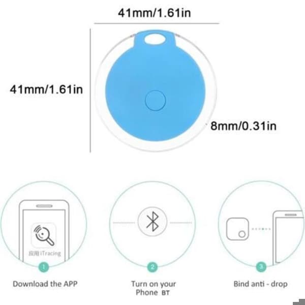 LUSKYKA® Bærbar GPS Tracker – 4-pak – Vandtæt – Bluetooth – Til bagage, børn, kæledyr