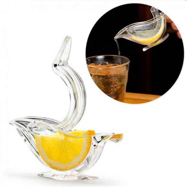 Fugleformet citronpresser, 4 stk. manuel citronpresser, akryl citronkilepresser, limepresser, citruspresser til appelsin, citron, lime, granatæble