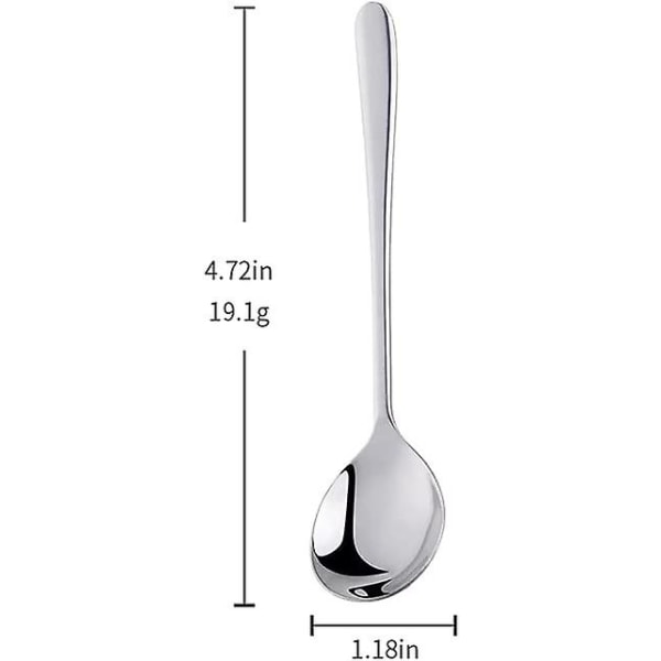 8-delt kaffeskje sett, sølv rustfritt stål teskje, mokkaskje, dessertskje, 12cm