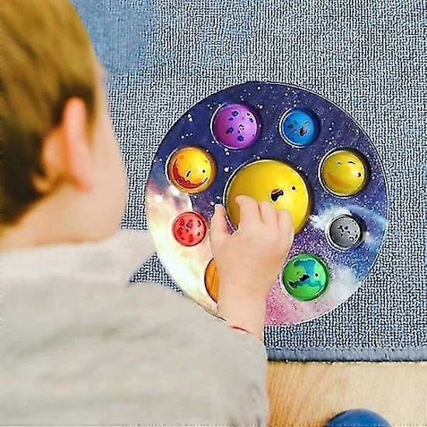 2 st Finger Press Bubble Leksaker-C Solsystem Leksaker Bubble Planet POP Ångestlindring Vuxen Present Barn