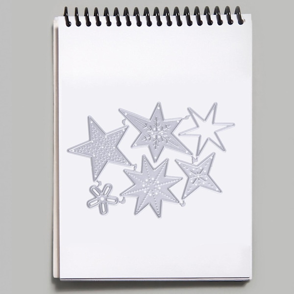 Olika stjärnor metallskärningsformar Scrapbooking stencil stansar kort prägling Diy fotoalbum mall form dekoration hantverk