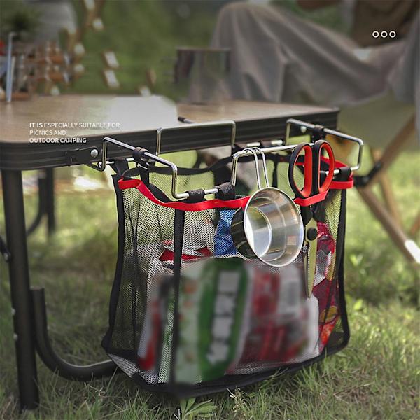 Camping Hängande Nätpåse Bärbar Fällbar Bordsförvaringsnät Hyllväska För Utomhuscamping Grillning