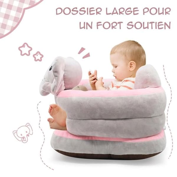 Babystøttesofa – Gulvsete for å lære å sitte – Småbarnsstol (3 til 24 måneder) – A