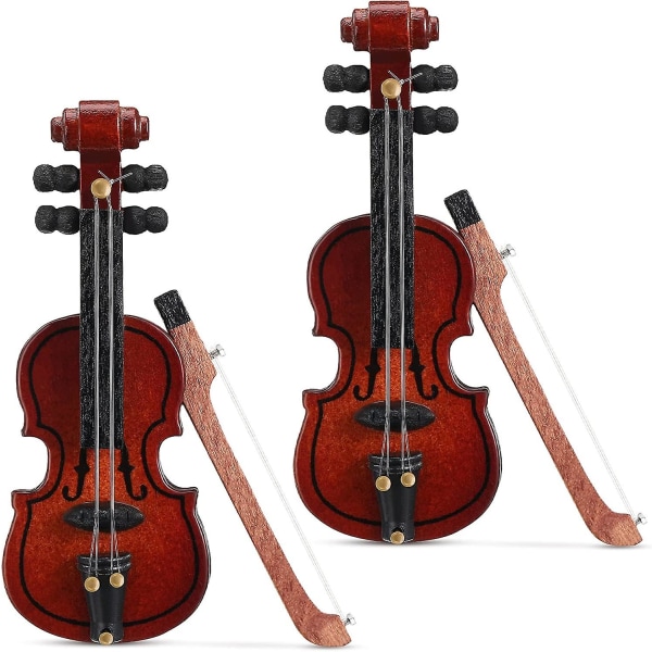 Liangnv 2 kpl miniatyyri puinen viulu miniviulu malli mini puinen viulu lelu mini puinen viulu malli nukkekoti miniviulu nukkekodille ac