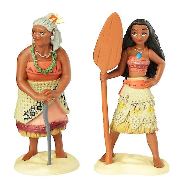 10 stk/sæt tegnefilm Moana Princess Legend Vaiana Maui Chief Tui Tala Heihei Pua Action Figur Decor Legetøj