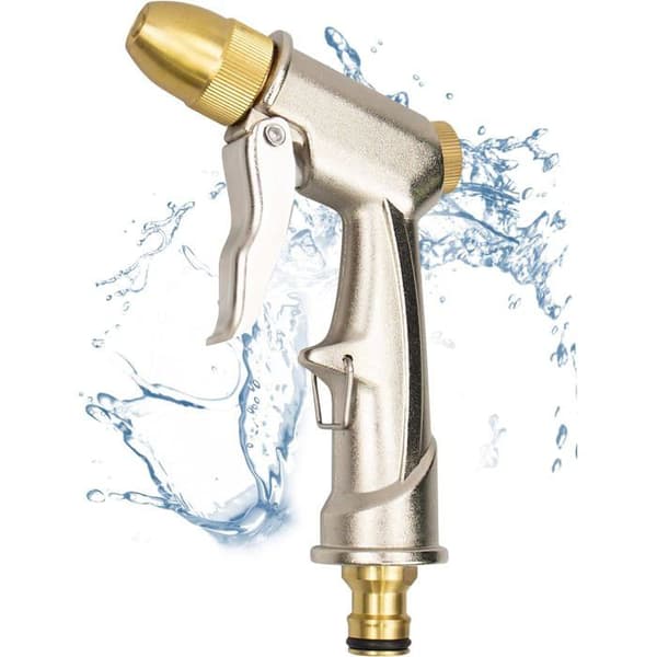 ®RisingFF Kraftig metalsprøjtepistol med solid messingdyse, højtryks havesprinkler
