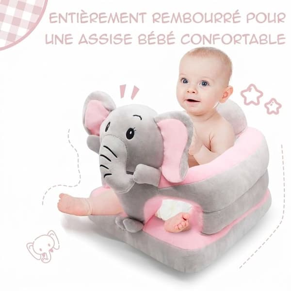 Babystøttesofa – Gulvsete for å lære å sitte – Småbarnsstol (3 til 24 måneder) – A