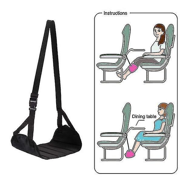 Flyvemaskine Fodstøtte Lavet Af Høj Kvalitet Memory Foam, Bærbar Rejse Fly Carry-on Fodstøtte Justerbar Højde Hængekøje, Sort