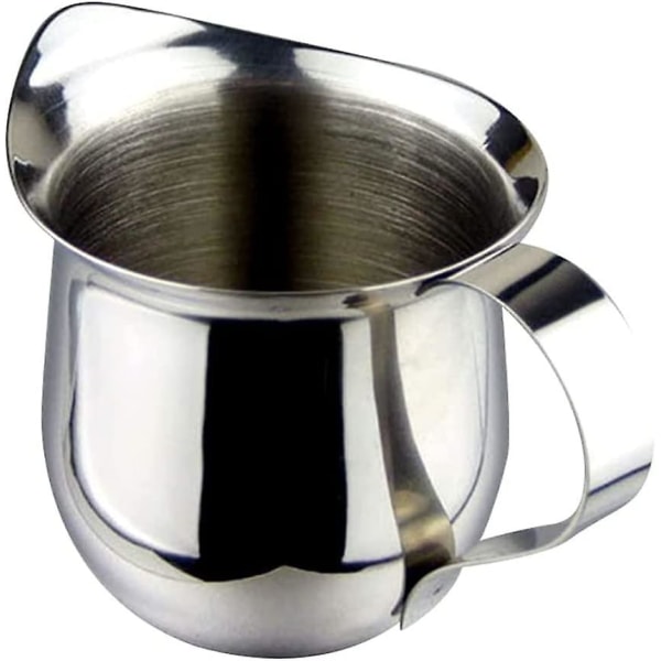 Flødekande i rustfrit stål, skummende kande, espresso kaffe Mælk dampende kande kopper, hældekande til latte cappuccino kop (1 stk, sølv)