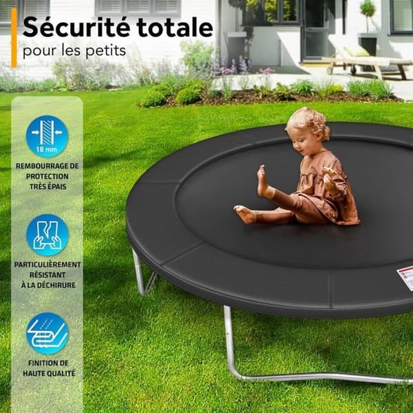 Trampolinsäkerhetsdyna - LUSKYKA® - 183 cm diameter - 25 cm bredd - UV-beständig 500D PVC.