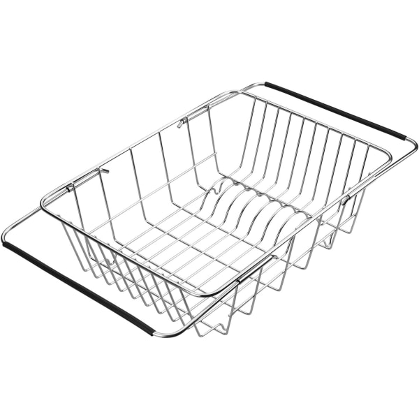Diskställ i rostfritt stål, utdragbart diskställ för frukt, grönsaker, kastruller, skålar, tallrikar och kök (Stil A: Arch Net)