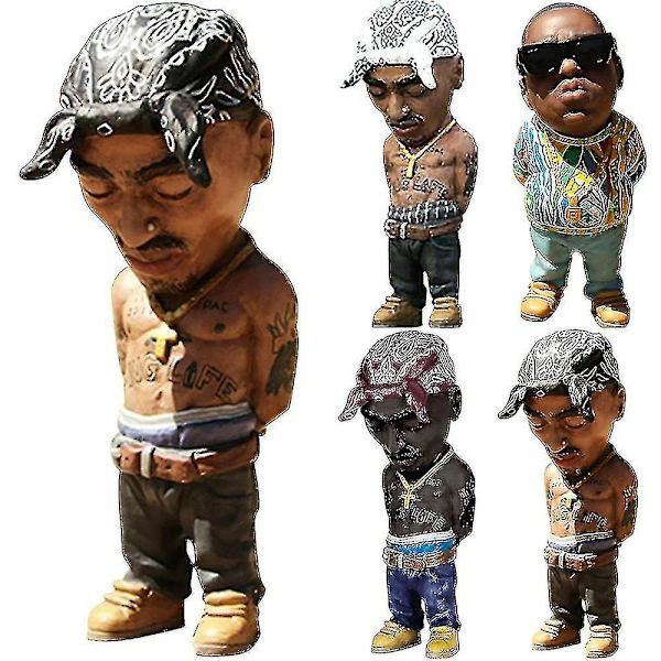 Handgjord Legend Minnesmärke Staty Skulpturer Modell Harts Prydnader Skrivbord Heminredning Present Tupac Black