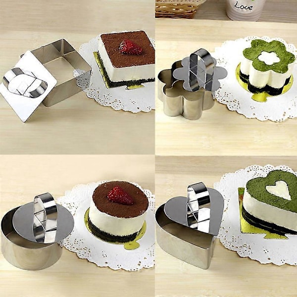 Tårtkniv i rostfritt stål Bakredskap Mini Fondant Mousse Form Kök DIY Verktyg Square