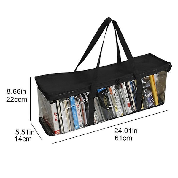Evago DVD Opbevaringsposer Holder Op Til 160 DVD'er (40 I Hver Pose), Vandafvisende DVD Holder Etui Med Håndtag, Transparent PVC Media Opbevaring Til DVD'er, CD'er, V