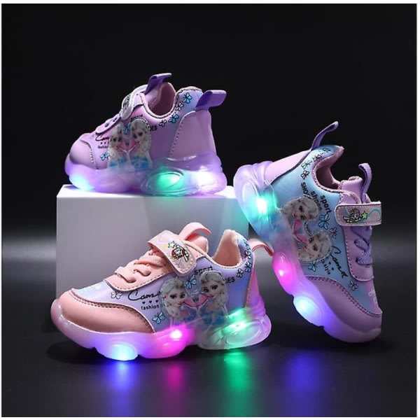 Princess Children Light Shoes Girls Children Led Casual Sneakers - 25