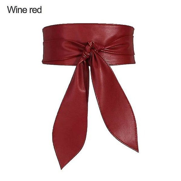 Myk klesdekorasjon sløyfebånd midjebelter belter dekorativt midjebånd kvinners brede belte midjestropp wine red