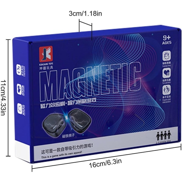 Magnetisk skakbræt - Skakbrætspil med magnetisk effekt - Lærende damspil, bærbart skakbræt til fester for familiesammenkomster og