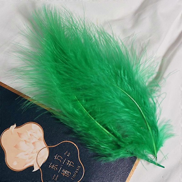 50 stk. Fluffy Tyrkisk Marabou Fjer 10-15 cm Tyrkiske Fjer Dekorationstilbehør Til Smykker Tøj Bryllupsfjer DIY Håndværk 50 Green Cashmere