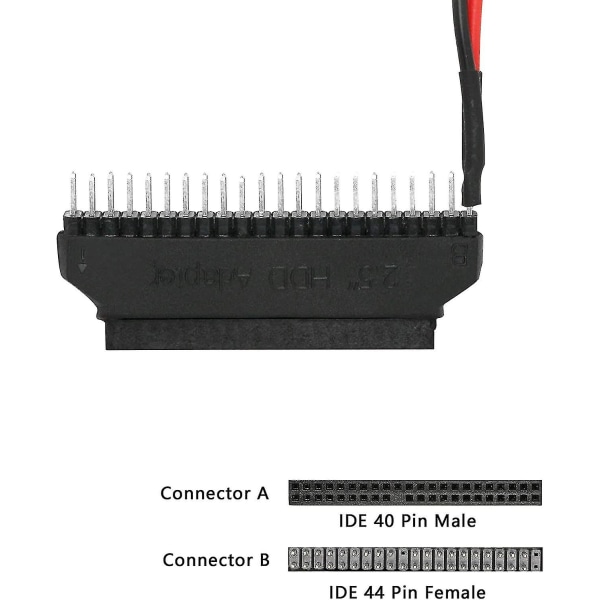 2,5 til 3,5 IDE-adapter, bærbar 2,5-tommers til stasjonær 3,5-tommers IDE-harddiskadapterkonverter, 3 stk.