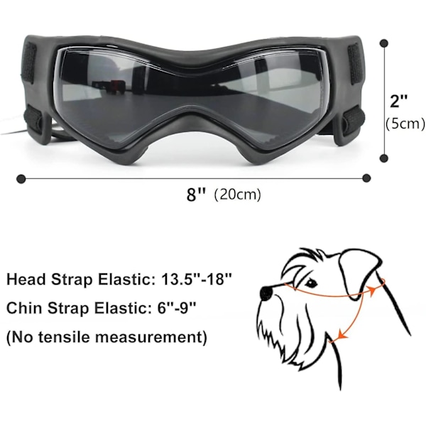 Hundglasögon för små raser, lätta att bära, justerbara solglasögon för små hundar, justerbara UV-skyddande valpglasögon för små till medelstora hundar