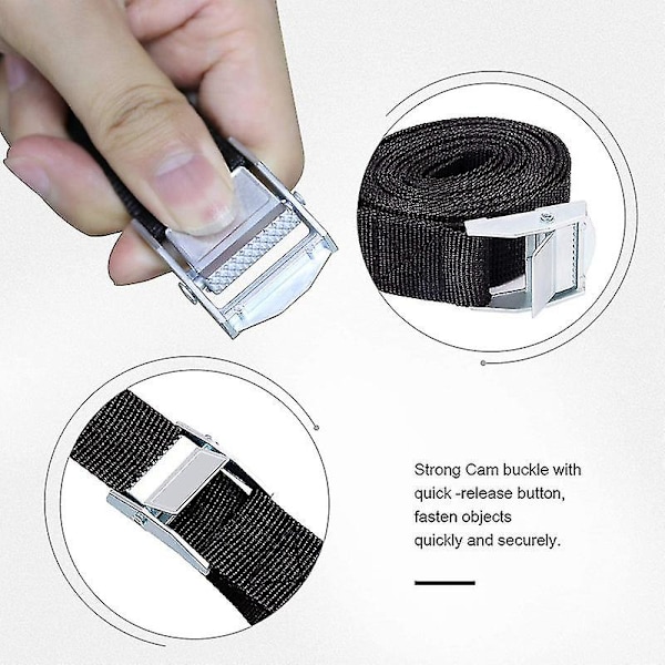 10 kpl Kiinnityshihnat Auton Kattotelineen Hihnat Cam-soljelliset Sidontahihnat 20mm