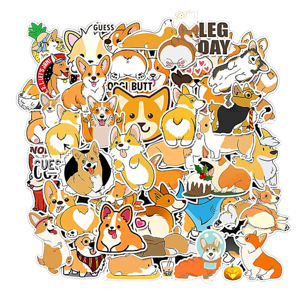 100pcs Diy Corgi Stickers Suitcase Graffiti Pastes Waterproof Furniture Decals Party Favors For Women Kids