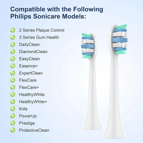 8 stk. erstatningsbørstehoder kompatible med Philips Sonicare erstatningsbørstehode 4100 6500 6100 7500 5300 1100