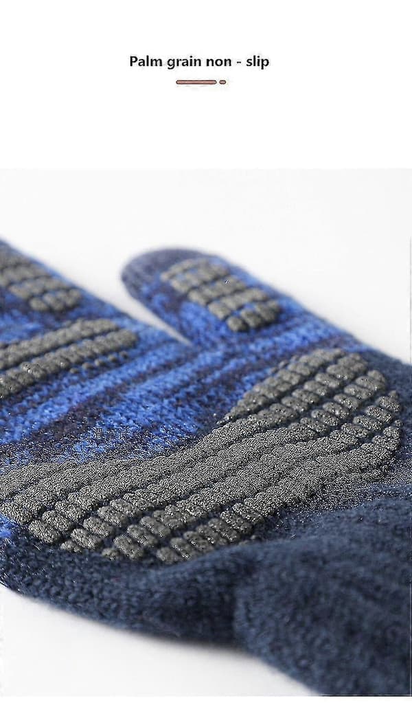 Strikkede vinterhandsker til damer og herrer, cashmere strikkede damehandsker, varme tykke handsker til efterår og vinter, touch screen ski handsker Lake blue