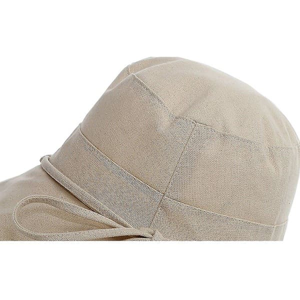 Khaki solhatt för kvinnor med bred brätte UPF 50+ vikbar