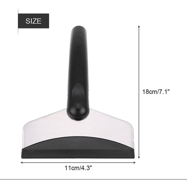 Bilsnøskuffe for frontrute, nødssituasjon rustfritt stål bilsnøskuffe isskrape snøskuffe frontrute isfjerner verktøy (2 stk, svart + sølv)