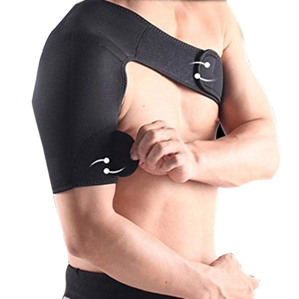 Justerbar skulderstøtte Beskyttende gear Skulderpudebælte til sport - højre skulder (sort)