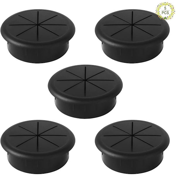 5 kpl Pöytäkaapeliholkki Musta Kaapeliholkki Johtoholkki Kaapeliholkki 60mm