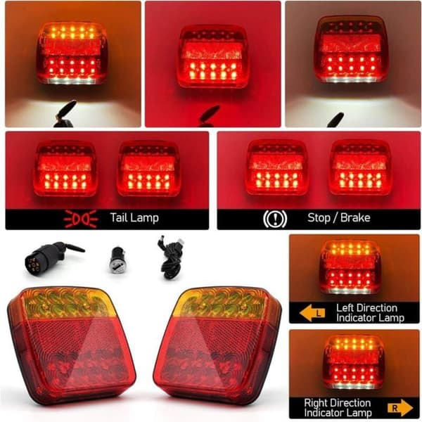 2-pak trådløse WiFi LED-baglygter til trailer, bil, lastbil, traktor