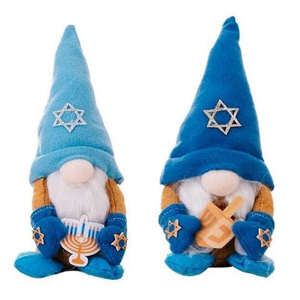 2 kpl Hanukkah-tonttuja, söpöjä käsintehtyjä Chanukah-tonttu-nukkeja koristeina