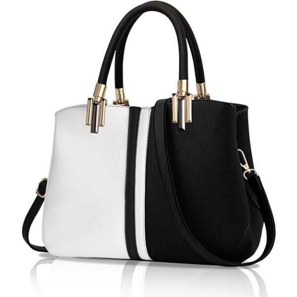 Dame Top-handle tasker, håndtaske kvinder elegant crossbody taske, PU læder damer håndtasker skuldertaske - gave til mor, søster og venner (sort)