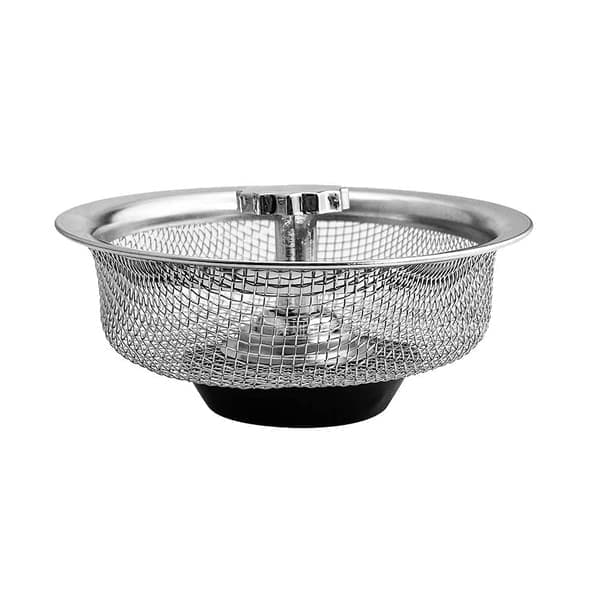 Diskbänkssil med propp med handtag rostfritt stål Silver 1-pack