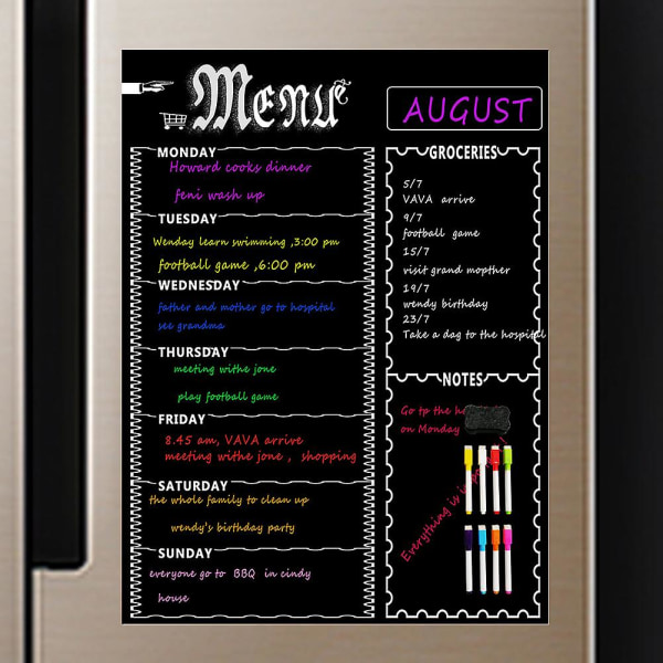 Weekly Menu Board Dry Erase, 12x15.7inch Magnetic Meal Planner For Refrigerator Dry Erase Magnetic Menu Board