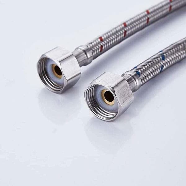 Fleksible kranforbindelser - LUSKYKA® - Sett med 2 - 600 mm lengde - 304 rustfritt stål