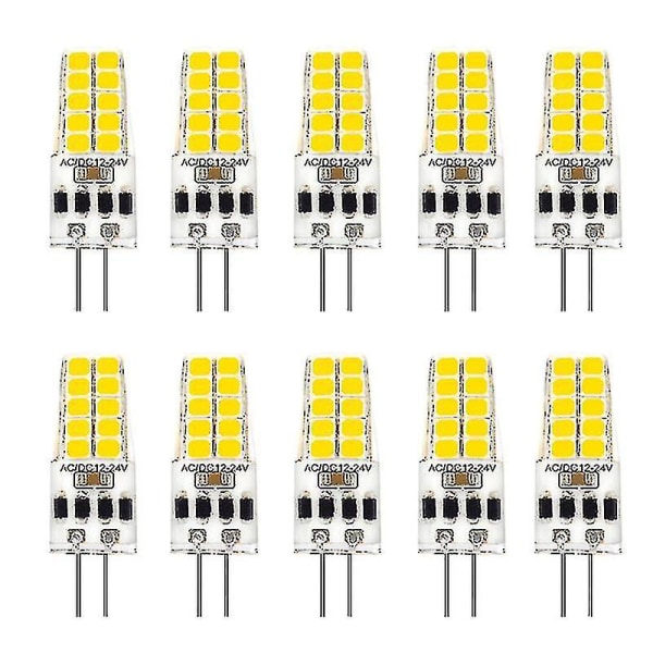 10 kpl G4 Led-lamppu Ac/dc12v-24v 3w Led G4 -valo 20led 360 säteen kulmavalo 2835smd Korvaa 30w halogeeni - B