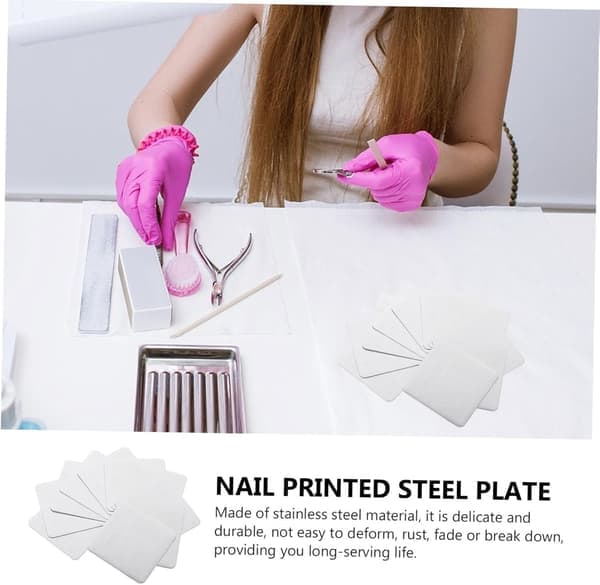10 stk. neglekunsttrykskabelon firkantede stemplingsplader til negle DIY manicure stencils