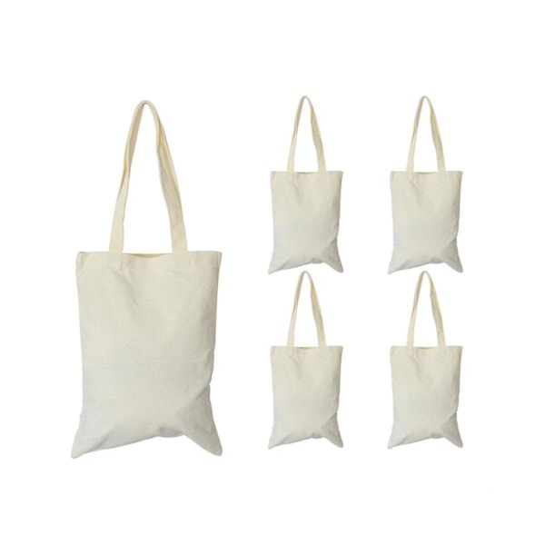 Canvas Tote Bags Set, gör det själv Craft Tomma sminkväskor med blixtlås Canvas case Gör det själv Återanvändbar Shopping Gro