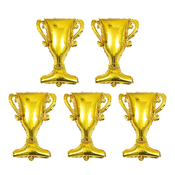 5 Pcs Basketball Trophy Soccer Balloons Golden Foil Balloons Trophy Balloon Balloon Party Decoration