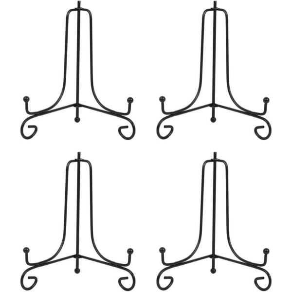 6 tommer sort jernpladestativ Holder Staffeli Displaystativ til plade，Billede，Foto og mere, 4 stk.