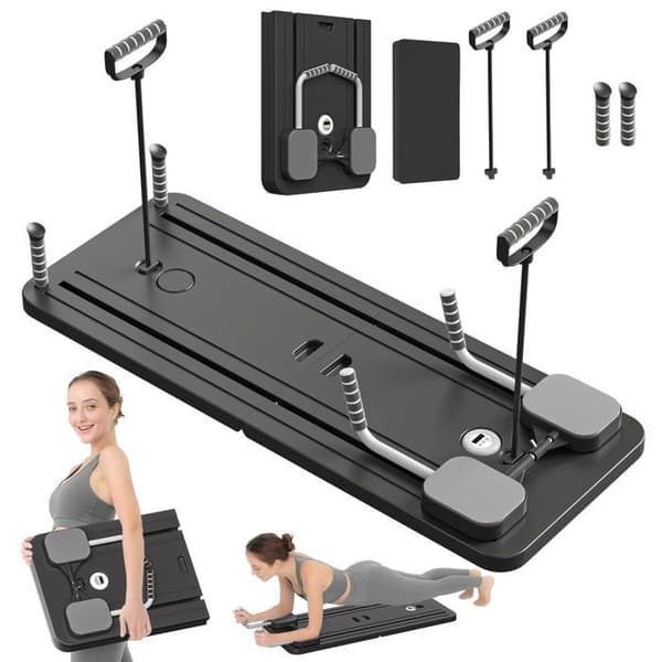 Pilates Board – Pilates Sæt, Multifunktionel Sammenklappelig Pilates Board, 5-i-1 Pilates Board (Sort)