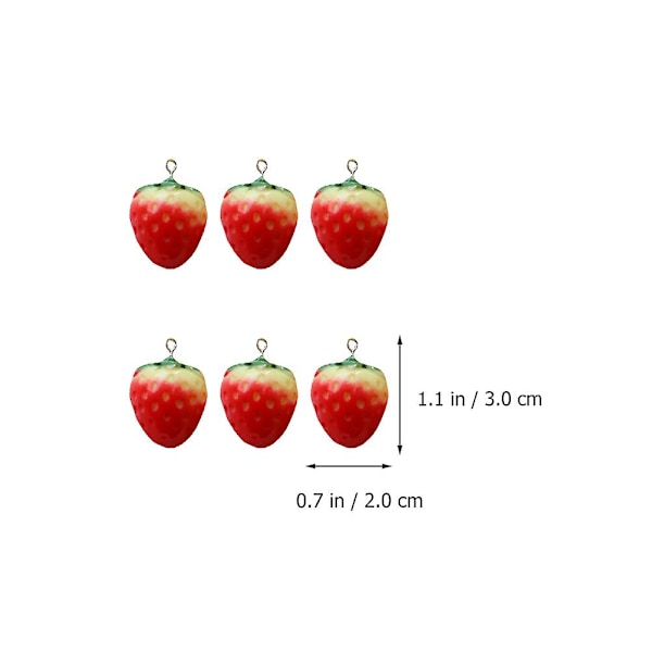 10 stk Jordbær Halskjede Emallje Jordbær Sjarme Frukt Simulering Modell Jordbær Diy Tilbehør