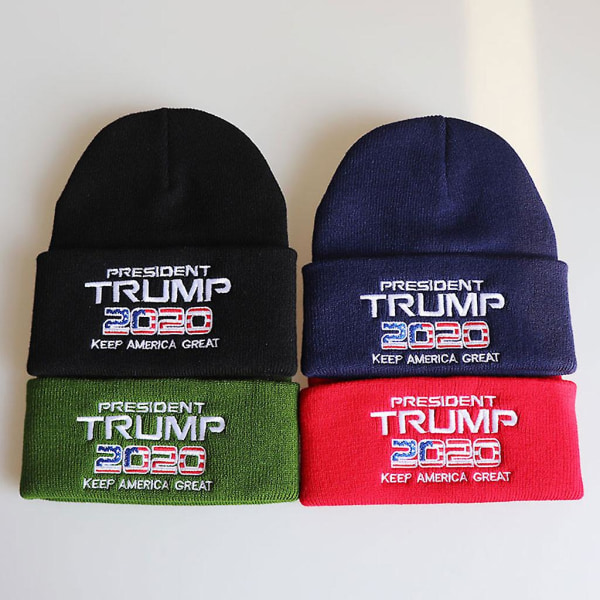 Unisex Keep America Great -kirjailtu pipo 2020 Presidentin slogan USA-lippu Hip Hop Talvi Käännetty Neulotu Kallopipo